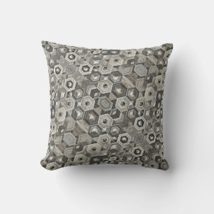 Greyscale Geometrics Throw Pillow