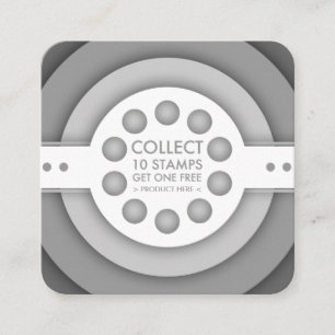 greyscale retro loyalty stamp card