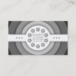 greyscale retro loyalty stamp card
