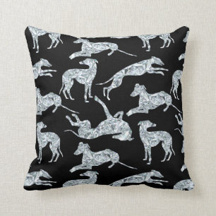 Greyt Diamond Greyhounds Throw Pillow