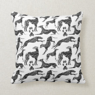 Greyt Greyhound Marble Silhouettes Throw Pillow