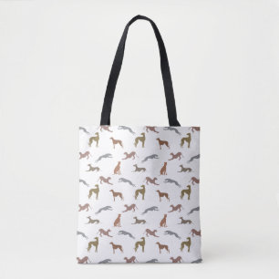 Greyt Metallic Colour Greyhound Silhouettes Tote Bag