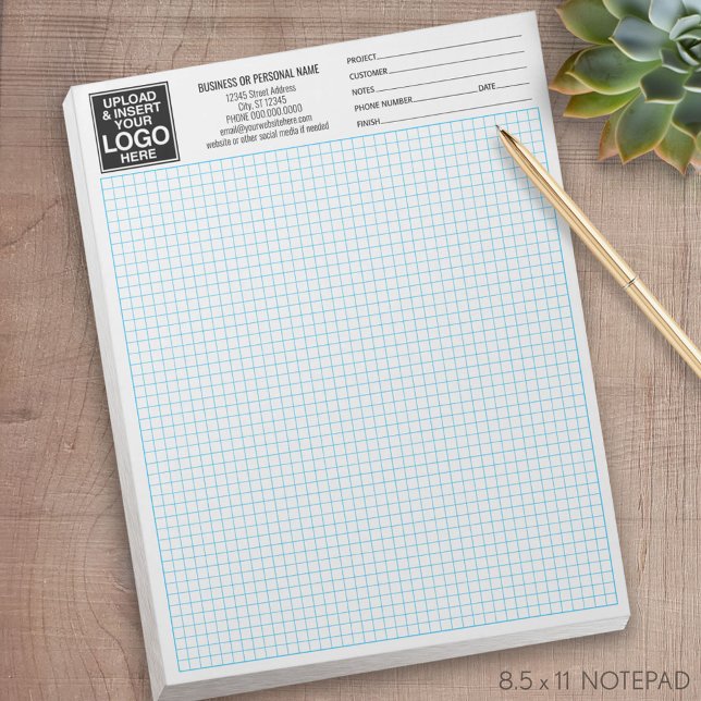 Grid 5 squares per Inch - Graph Calcpad Logo Notepad (Notepad with logo and grid lines)