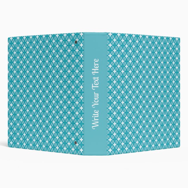 Grid and Stars Gingham pattern Blue White Binder (Background)