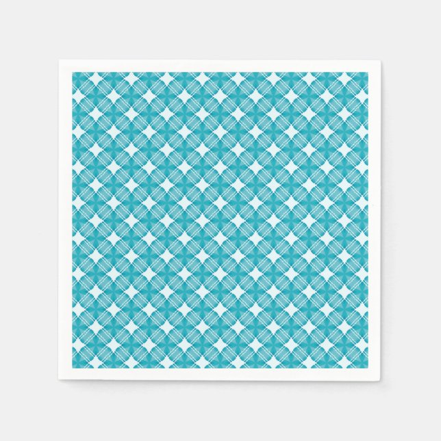 Grid and Stars Gingham Pattern Napkin (Front)