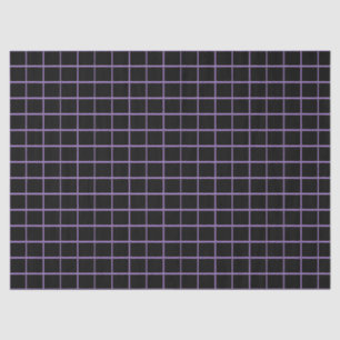 Grid black purple line tissue paper
