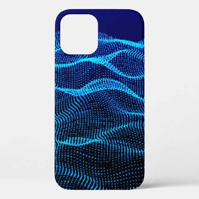 Grid dots Abstract landscape background. Cyberspac Case-Mate iPhone Case (Back)