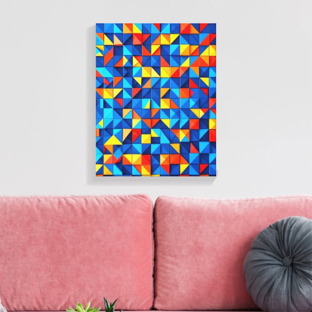 Grid Fragments Canvas Print (Insitu(LivingRoom))
