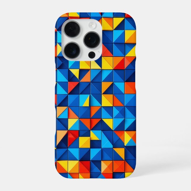Grid Fragments iPhone Case (Back)