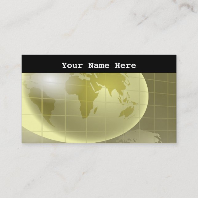 Grid Globe, Your Name Here Business Card (Front)