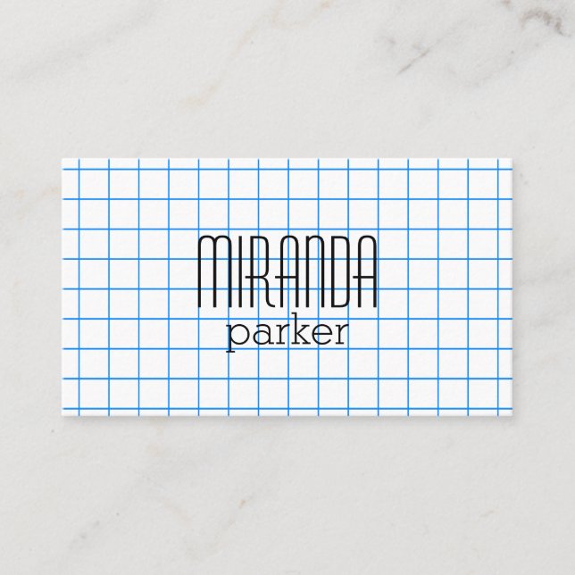 Grid Graph Paper Business Card (Front)