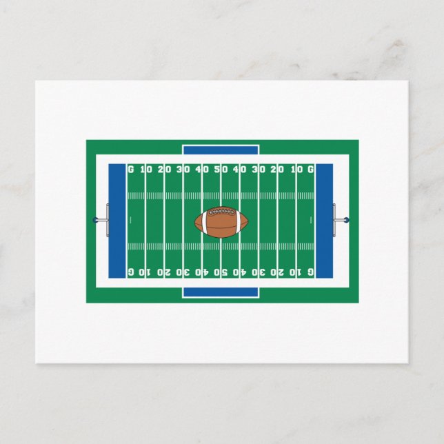 grid iron football field graphic postcard (Front)