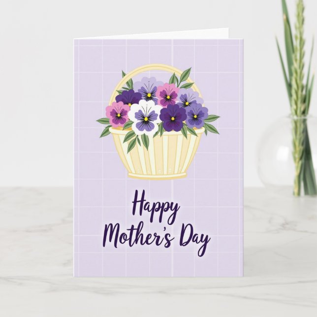 Grid Lavender Floral Card (Front)