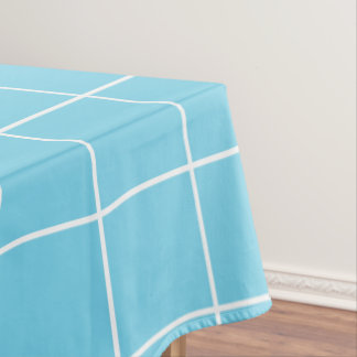 Grid Light Blue and White Tablecloth