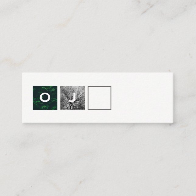 Grid / Photography / Monograms Mini Business Card (Front)