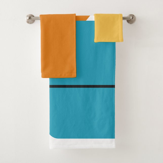 Grid Rectangles  Bath Towel Set (Insitu)