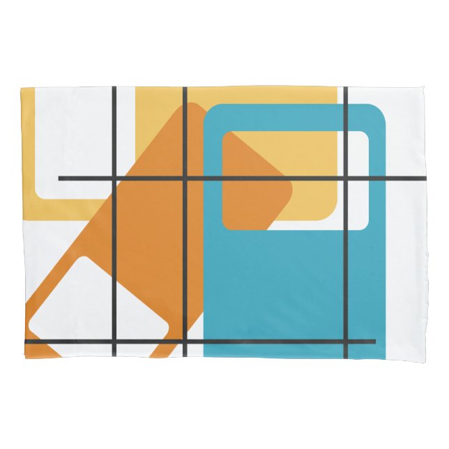 Grid Rectangles  Pillowcase (Front)