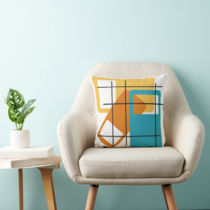 Grid Rectangles Throw Pillow