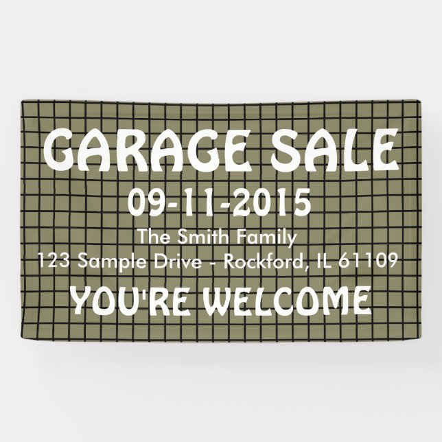 Grid seamless pattern black + your backgr. & ideas banner (Horizontal)