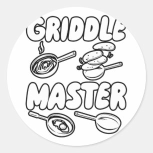 Griddle Master Funny Bbq Classic Round Sticker