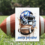 Gridiron Football Watercolor Splash Birthday  Card<br><div class="desc">Football Fanatics! 🏈🎉 Score a touchdown on his birthday with our awesome American football-themed card! 🎂🏈 The watercolor-style design features a striking helmet and ball with a splashy twist inside, creating an artsy and sporty vibe. It's a game-changer choice for any football-loving guy! 🌟🎉 So, don't miss this chance to...</div>