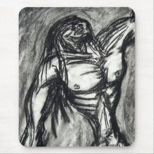 Grief and Agony charcoal drawing grunge emo goth Mouse Pad