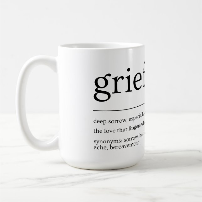 Grief Definition Mug – Minimalist Bereavement Gift (Left)