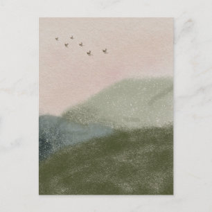 Grief Mourning Loss Flying Birds in Mountains Card