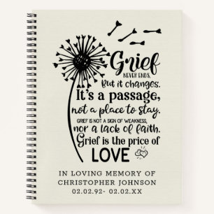 Grief Never Changes...Tribute Keepsake Journal