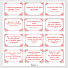 Grief Quotes in Rose Corner Frame Red White