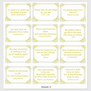 Grief Quotes in Rose Corner Frame Yellow Gold