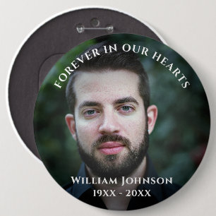 Grief Remembrance Celebration Of Life Custom Photo 6 Inch Round Button