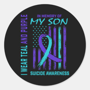 Grieving Gifts Loss Of Son Suicide Awareness Ameri Classic Round Sticker