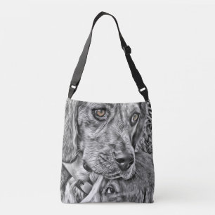 Grieving Hound Dogs Beagle and Basset  Crossbody Bag