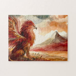 Griffin and Mountain Watercolor Art Jigsaw Puzzle