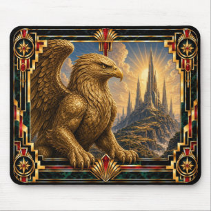 Griffin, Art Deco Mythical Mouse Pad
