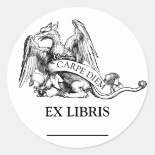 Griffin Bookplate Classic Round Sticker