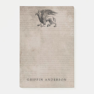 Griffin Creature Vintage with Name Post-it Notes