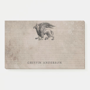 Griffin Creature Vintage with Name Post-it Notes