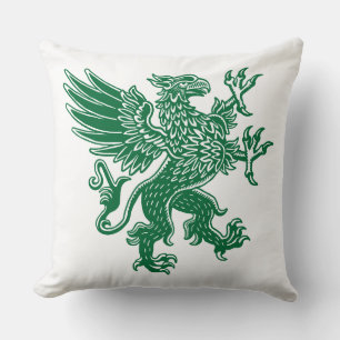 Griffin - Forest Green Throw Pillow