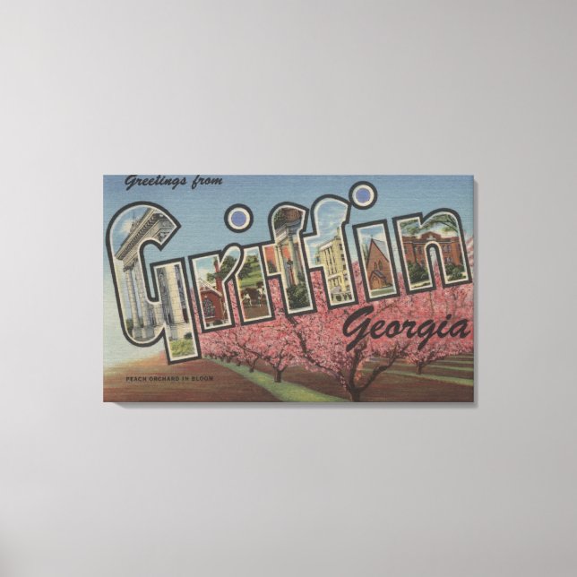 Griffin, Georgia - Large Letter Scenes Canvas Print (Front)