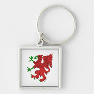 Griffin in Red and Green Keychain