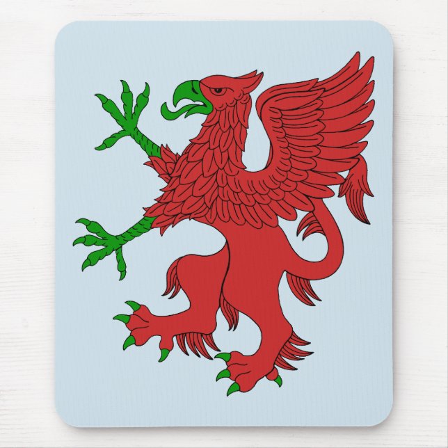 Griffin in Red and Green Mouse Pad (Front)