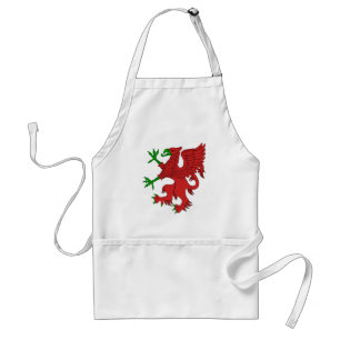Griffin in Red and Green Standard Apron