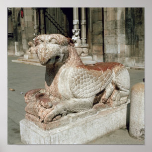 Griffin lying on a plinth, mid 13th century poster