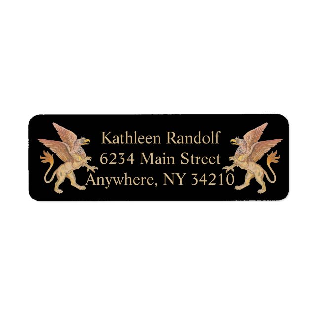 Griffin, monster, return address label (Front)