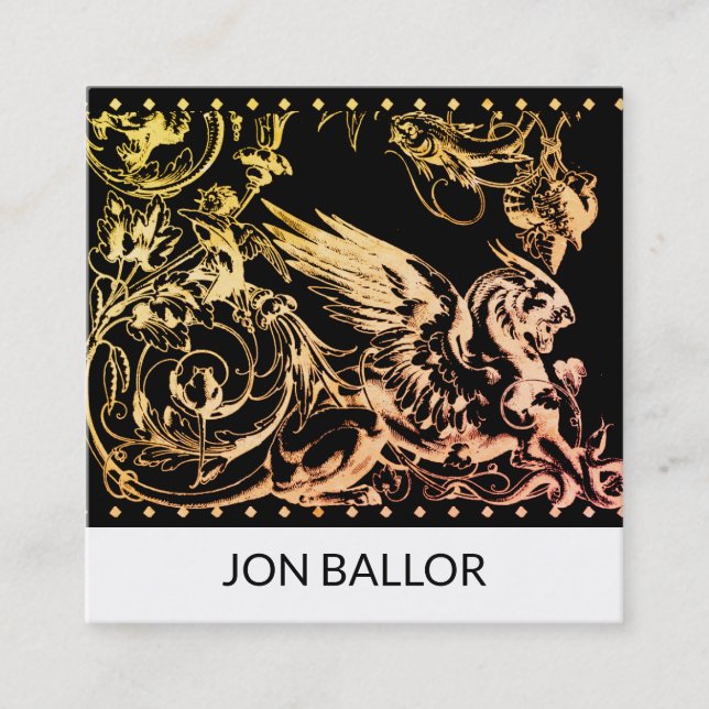 Griffin Or Gryphon Mythical Creature Square Business Card (Front)