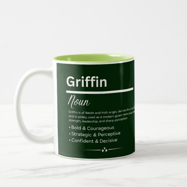 Griffin Personalized Name Two-Tone Coffee Mug (Left)
