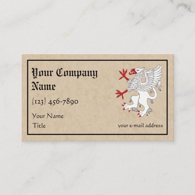 Griffin Rampant Argent Business Card (Front)