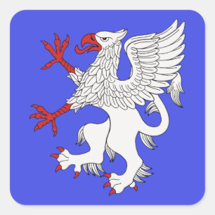 Griffin Rampant Argent Square Sticker